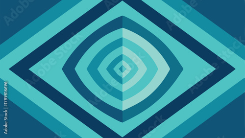 Concentric Diamond Shapes in Graduated Teal and Blue Tones abstract background