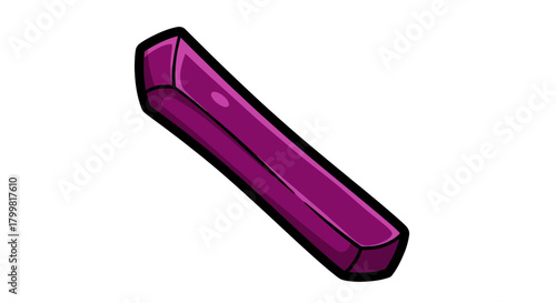 Vibrant purple faceted crystal gemstone illustration isolated.