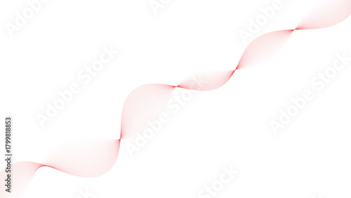 Dynamic red wave pattern flows smoothly across a clean white background space
