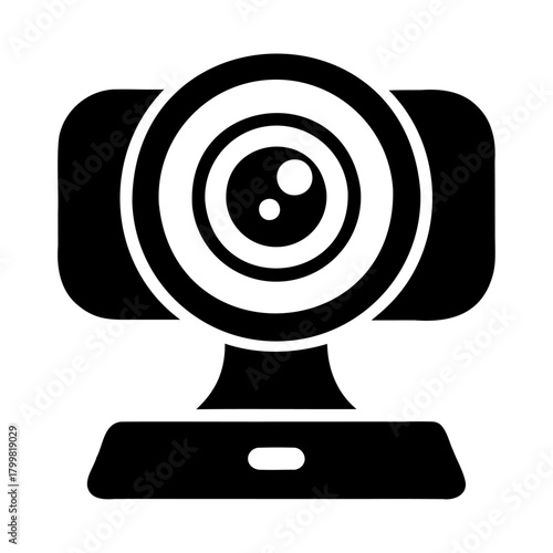 A black web camera for broadcast icon and illustration design