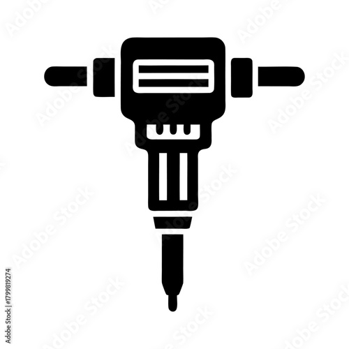 Jackhammer vector graphic and icon design