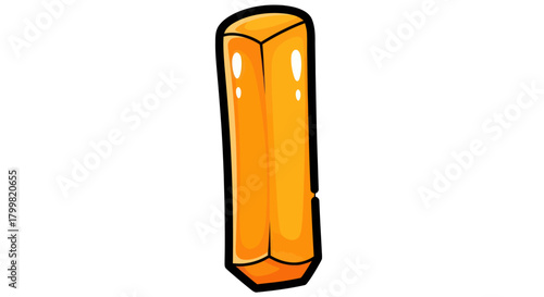 Stylized orange crystal gem illustration on a white background.