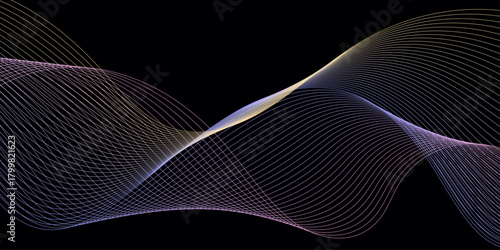 Trendy geometric background of smooth wave blend lines. Vector illustration for banners, posters, covers. Abstract modern design, Abstract background vector.