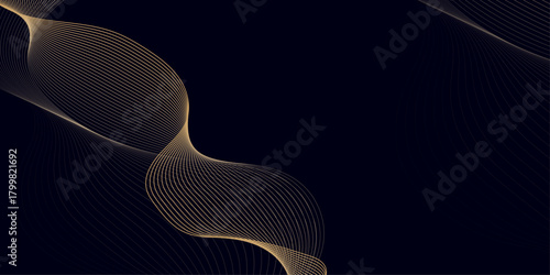 Abstract technology lines on white background. Undulate Grey Wave Swirl, frequency sound wave, twisted curve lines with blend effect, wave with lines created using blend tool.	