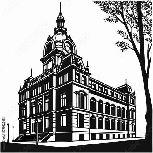 sketch of the old town