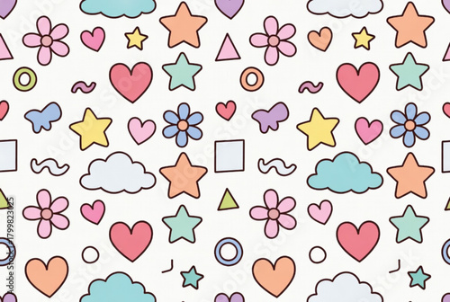 seamless pattern with cats and birds