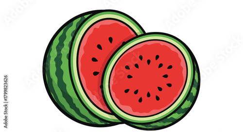 Juicy Watermelon Slices Fresh Summer Fruit.