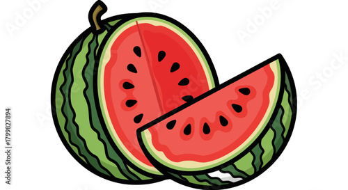 Fresh and Juicy Watermelon Slices Ready to Eat.