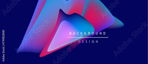Abstract fluid shapes overlap, creating vibrant gradients. Blue, pink, purple hues dominate design. Text reads background design.
