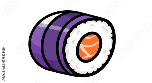 Delicious sushi roll with salmon and rice, a tasty Japanese cuisine.