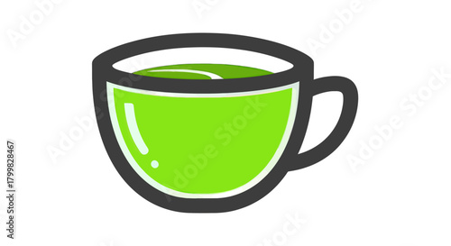 Green Tea Cup Illustration.