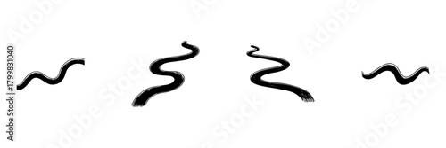 Wavy Line Doodle Sketch Set. Abstract Curved Pathways And Flowing Patterns In Hand Drawn Style Collection. Artistic Expression And Creative Design Elements. Isolated Vector Illustration