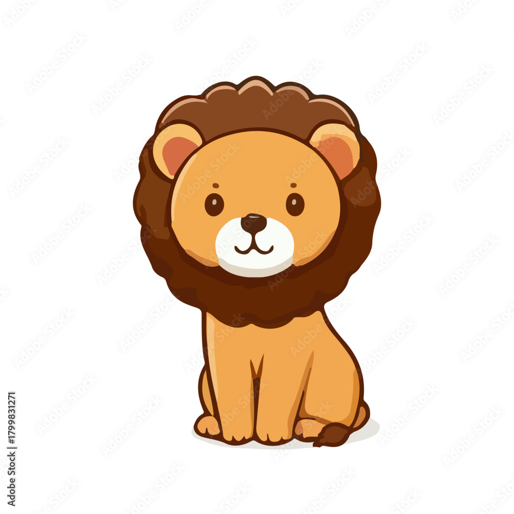 Fototapeta premium Cute lion illustration on isolated white background