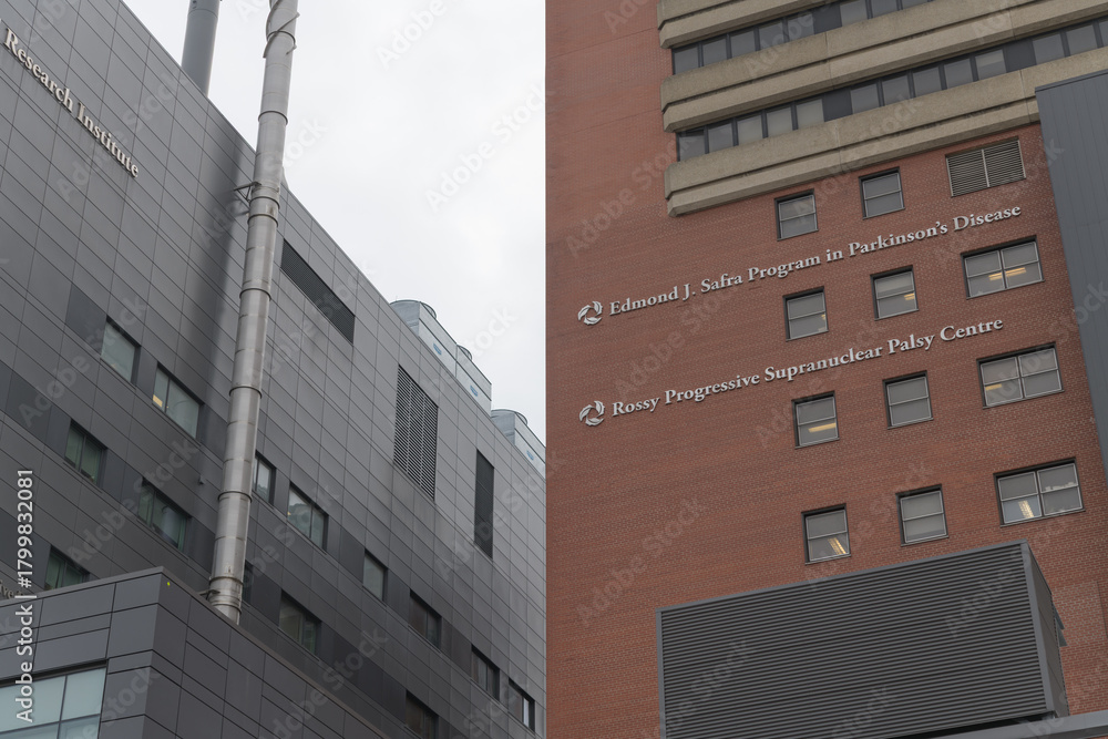 Fototapeta premium Toronto Western Hospital (UHN) viewed from Nassau Street - The Edmond J. Safra Program in Parkinson's Disease + The Rossy Progressive Supranuclear Palsy (PSP) Centres