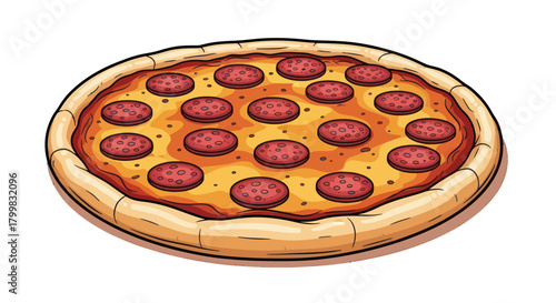 Delicious Pepperoni Pizza with Golden Crust and Savory Toppings.