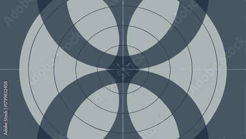 Symmetrical Geometric Pattern with Overlapping Circles and Lines abstract background