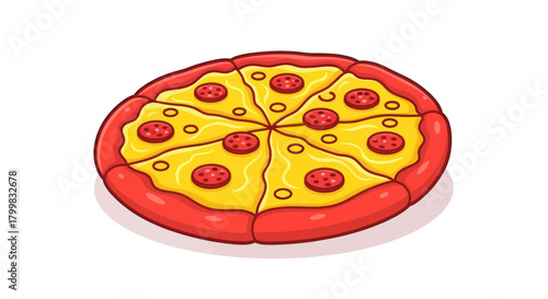 Delicious Pepperoni Pizza Slice with Melted Cheese.