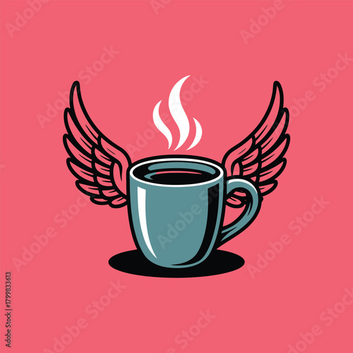 Coffee mug with wings