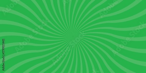 Vibrant green radial burst pattern with swirling wavy lines emanating from a central point, creating a dynamic and energetic visual effect for backgrounds
