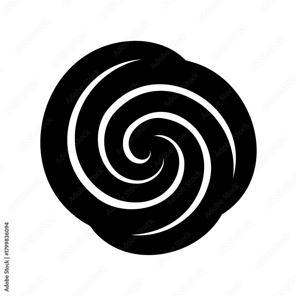 Naklejka premium Black abstract spiral graphic element with dynamic motion Vector, illustration