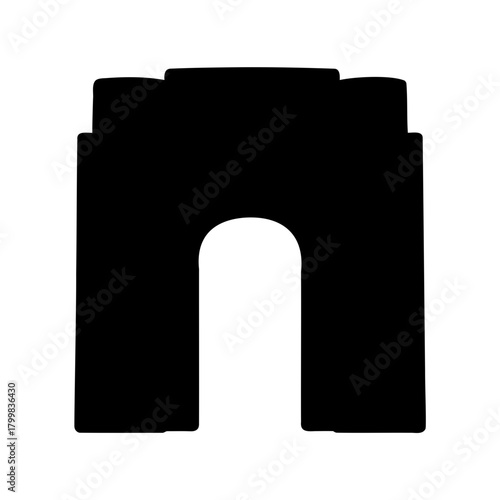 Arc de triomphe iconic paris landmark silhouette vector art Vector, illustration