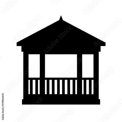 Classic garden gazebo silhouette icon simple vector graphic. Vector, illustration