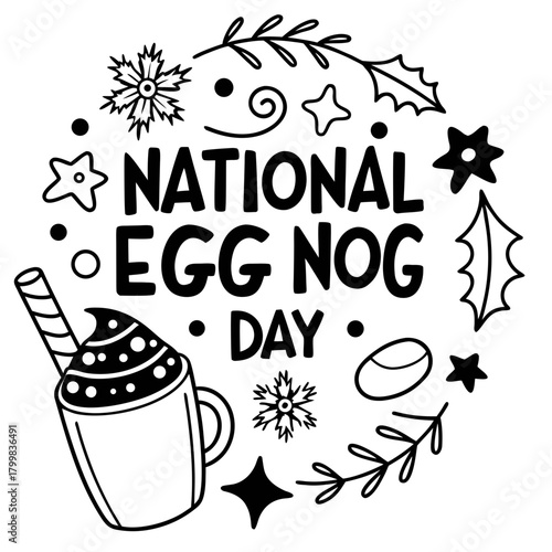 NATIONAL EGGNOG DAY vector illustration 