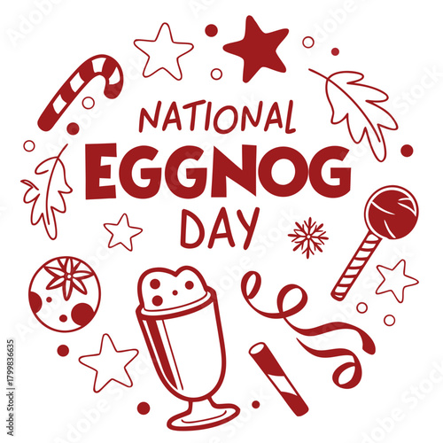 NATIONAL EGGNOG DAY vector illustration 