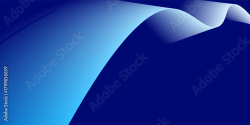 Fototapeta Naklejka Na Ścianę i Meble -  Smooth flow of wavy shape with gradient vector abstract background, dark blue design curve line energy motion, relaxing music sound or technology.
