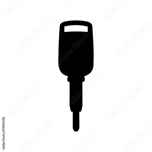 Car seat belt buckle silhouette for vehicle safety icon Vector, illustration