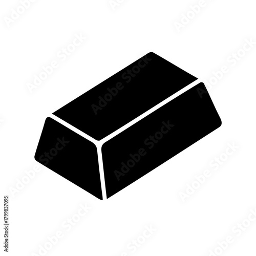 Simple gold bar icon representing wealth, finance, business symbol Vector, illustration