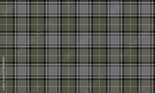Seamless plaid pattern, green, white, black, beige, for designing clothes, skirts, pants, dresses that require a simple, contemporary, and stylish look.