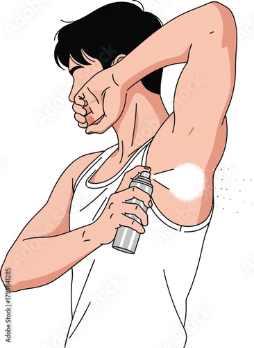 Applying Body Spray Underarm Personal Hygiene