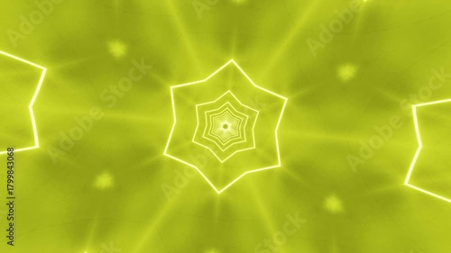 Abstract acid neon mandala kaleidoscope background built from hexagonal glowing symmetry, luminous fractal geometry evolving into radiant futuristic visual patterns