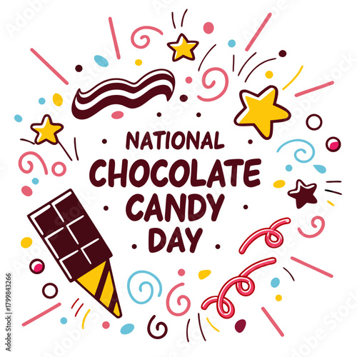 NATIONAL CHOCOLATE CANDY DAY vector illustration 