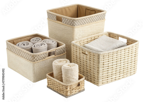 storage baskets isolated on perfect background