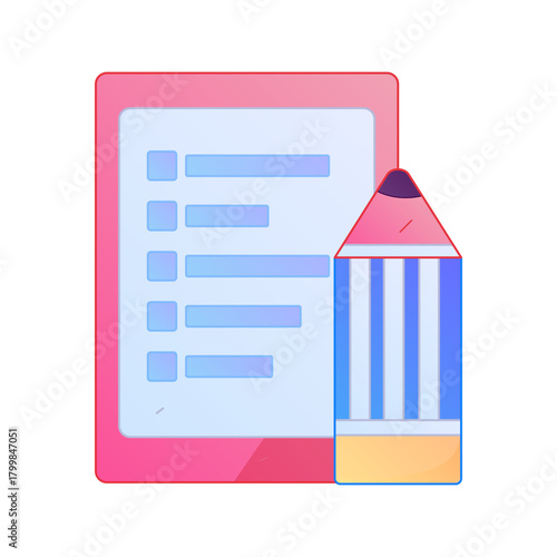 Digital File Management Contract Agreement Office Process Gradient Flat Vector Illustration Electronic Document Asset
