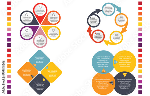 Business Infographic Template Set, Modern Step-by-Step Charts, Data Diagrams, Creative Workflow , Timeline Vector Pack, Process, Strategy and Marketing Graphics, Colorful Business Diagram Collection.