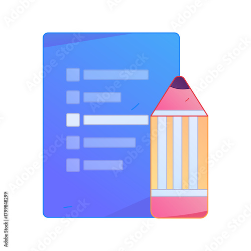 Digital File Management Contract Agreement Office Process Gradient Flat Vector Illustration Electronic Document Asset
