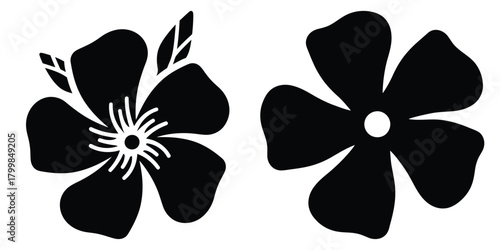 Tableau sur toile oleander silhouette flowers isolated on transparent background