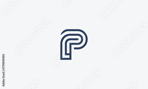Flat design creative letter p logo 