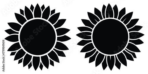 sun head silhouette flowers isolated on transparent background
