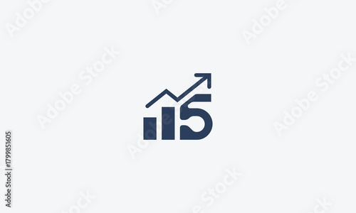 Branding letter 5 graph chat up logo design