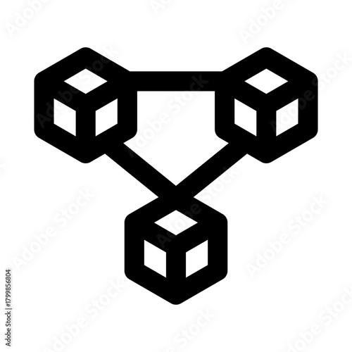 Blockchain Professional Line Icon. Modern minimal vector illustration representing digital ledger, decentralized technology, and secure data transactions.
