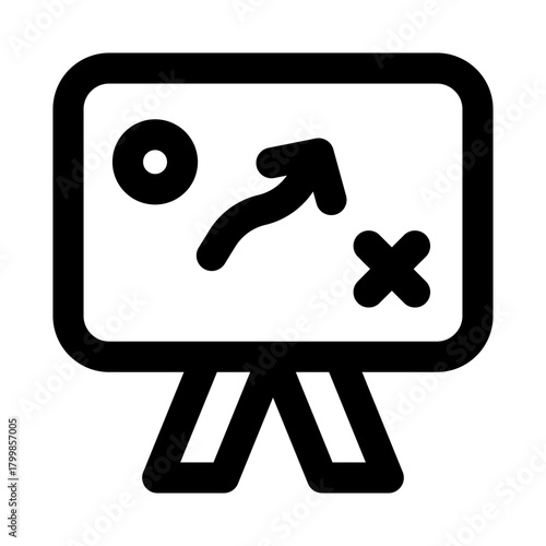 Strategic Planning Professional Line Icon. Modern minimal vector illustration representing tactical planning, business strategy, and goal-oriented decision making.