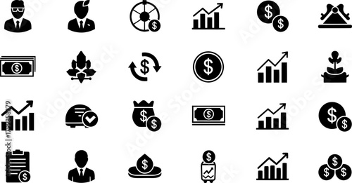 Finance icons set Vector