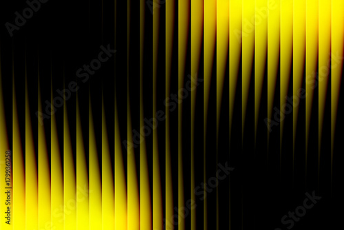 Abstract vertical golden yellow and black light streaks creating a dynamic energetic and modern background pattern with a sense of depth and movement