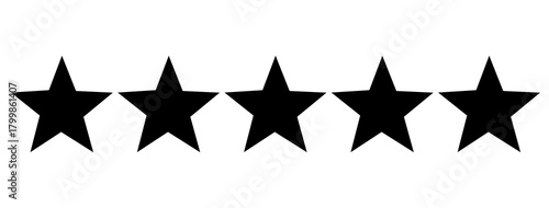Bild auf Leinwand Five star rating icon for reviews, feedback labels, quality badges, and graphic
