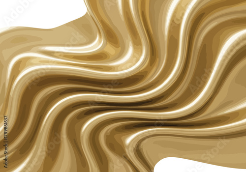 Vector illustration of abstract golden fluid art background isolated on