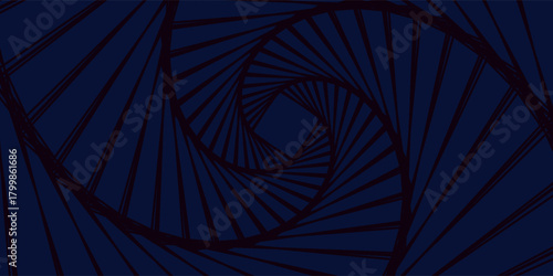 Abstract blue background with glowing curved lines. Shiny blue swirl curve lines design. Spiral Geometric oval pattern Vector illustration